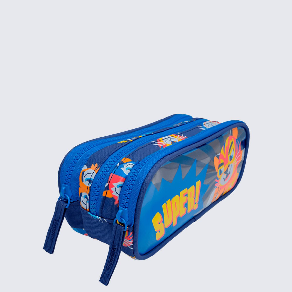 Estojo Triplo Puket Tigre Lucha Azul 4
