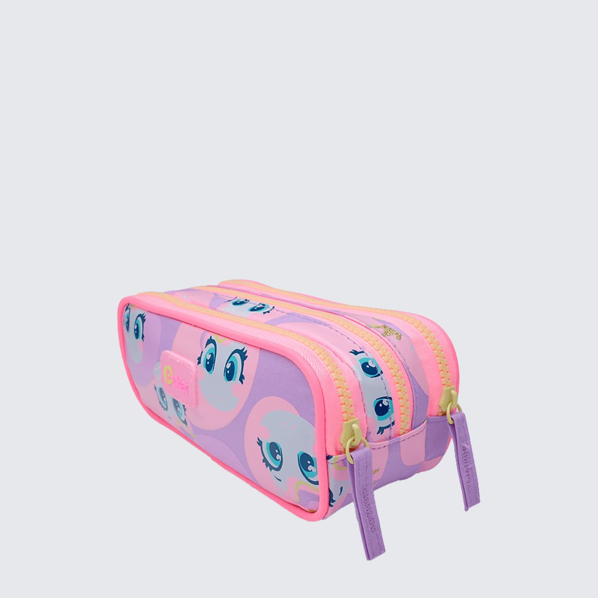 Estojo Triplo Puket Unicórnio Diamante Rosa 4