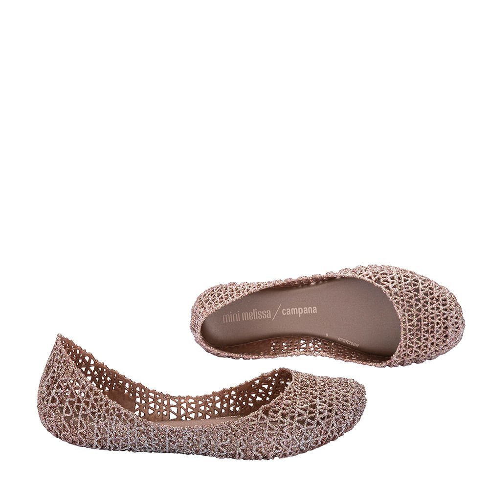 Mini Melissa Campana Papel Infantil Rosa Metalizado Glitter 32996RMG Rosa 4