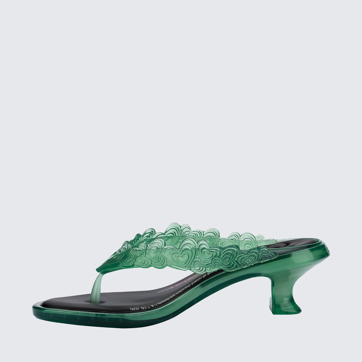Melissa Thong Kitten Heel + Powerpuff Girls Verde Transparente Preto 38159 Verde 2