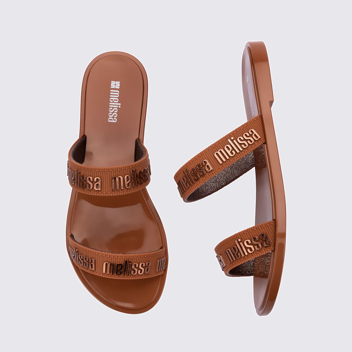 Melissa M Lover Duo Slide Marrom Glitter 38016 Marrom 5