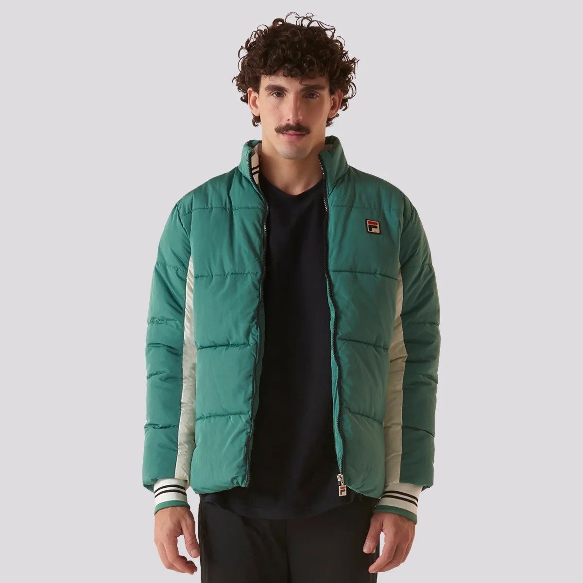 JAQUETA FILA UC PUFFER 1298631 VERDE BRANCO MASCULINO
