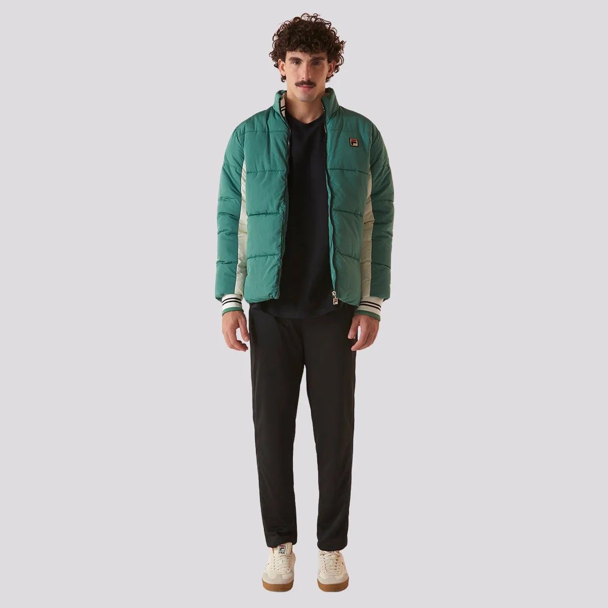 JAQUETA FILA UC PUFFER 1298631 VERDE BRANCO MASCULINO Verde 3