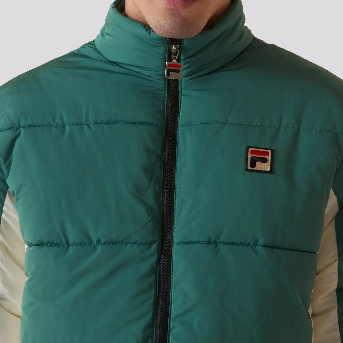 JAQUETA FILA UC PUFFER 1298631 VERDE BRANCO MASCULINO Verde 4