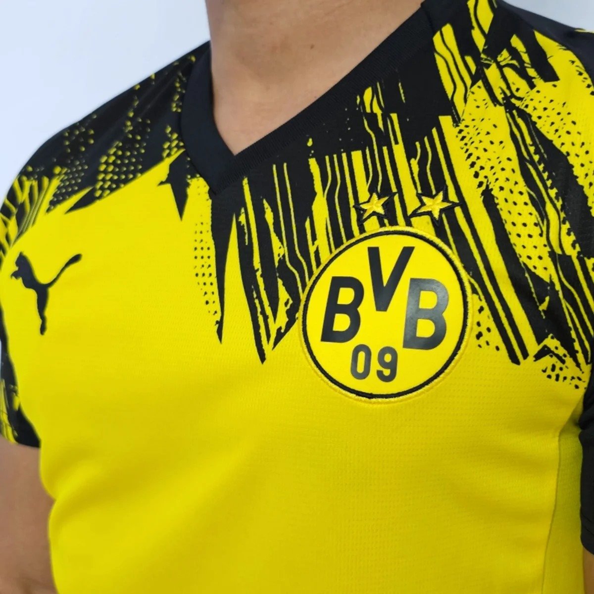 CAMISA CLUBE PUMA BORUSSIA DORTMUND I 2025/26 AMARELO PRETO Amarelo 3