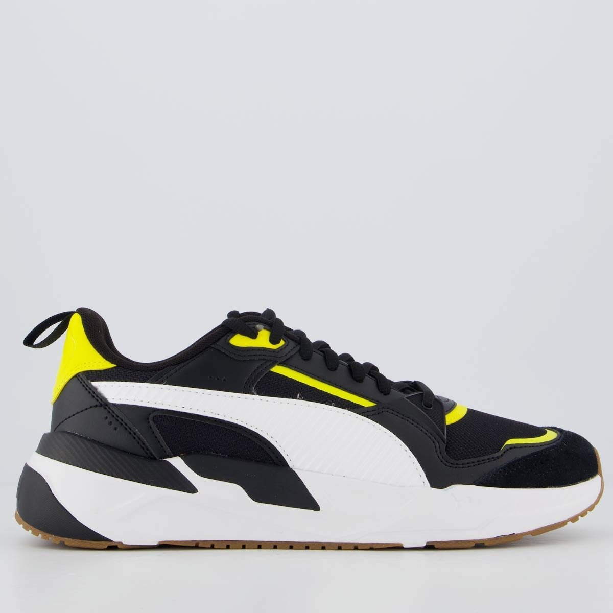 TENIS PUMA FERRARI TRINITY 2 308762 07 PRETO AMARELO MASCULINO