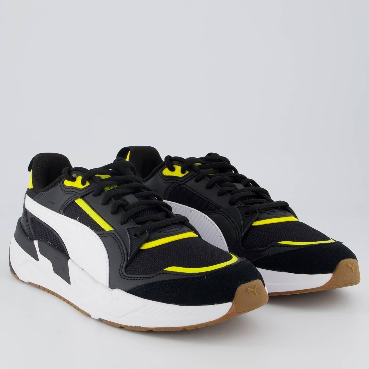 TENIS PUMA FERRARI TRINITY 2 308762 07 PRETO AMARELO MASCULINO Preto 2