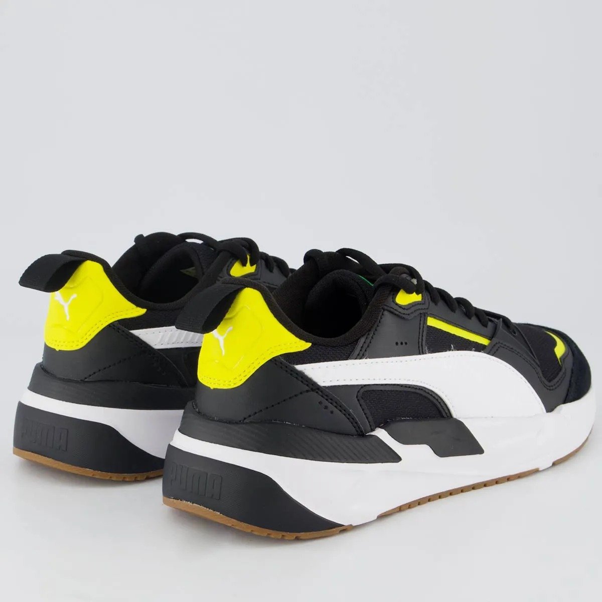 TENIS PUMA FERRARI TRINITY 2 308762 07 PRETO AMARELO MASCULINO Preto 3