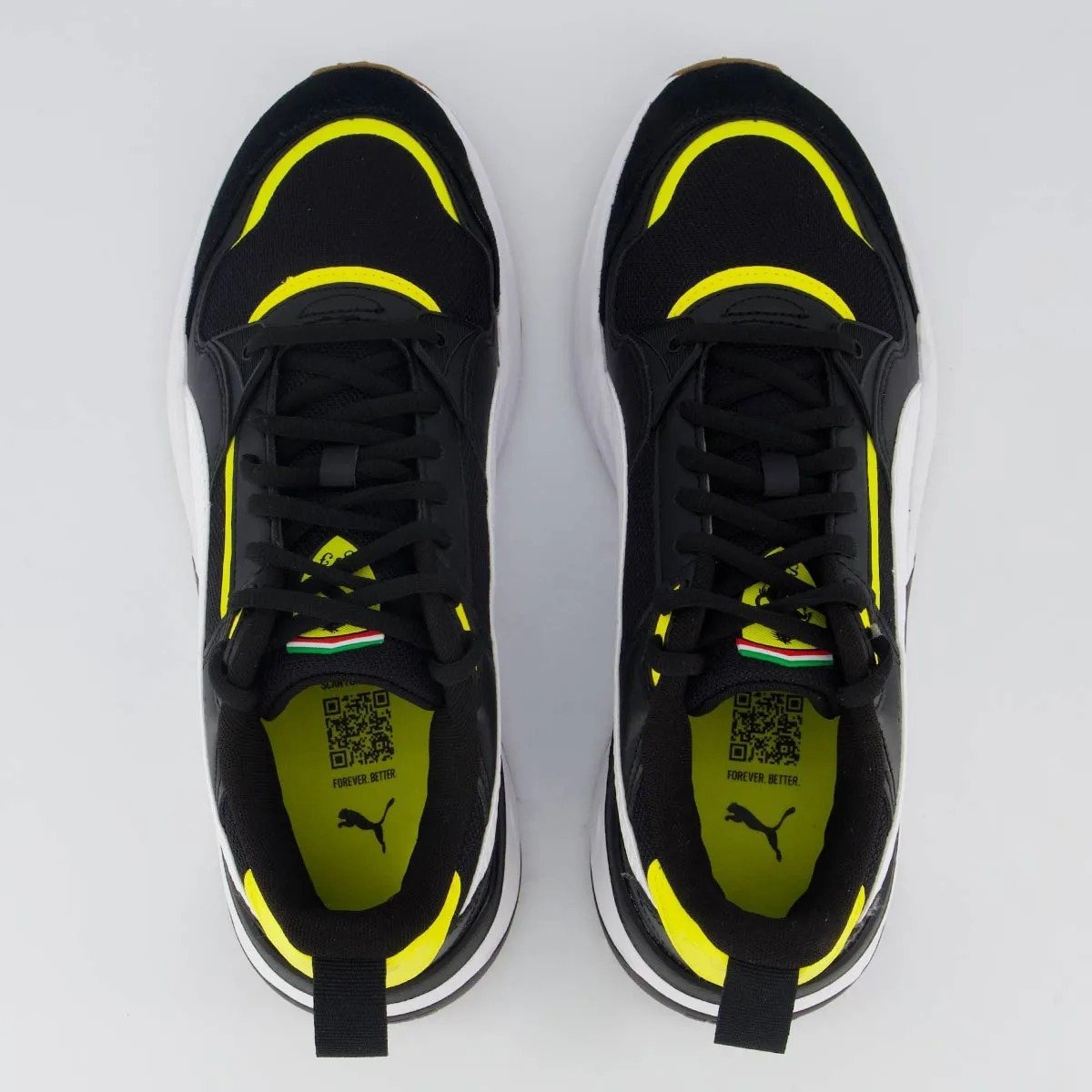 TENIS PUMA FERRARI TRINITY 2 308762 07 PRETO AMARELO MASCULINO Preto 4