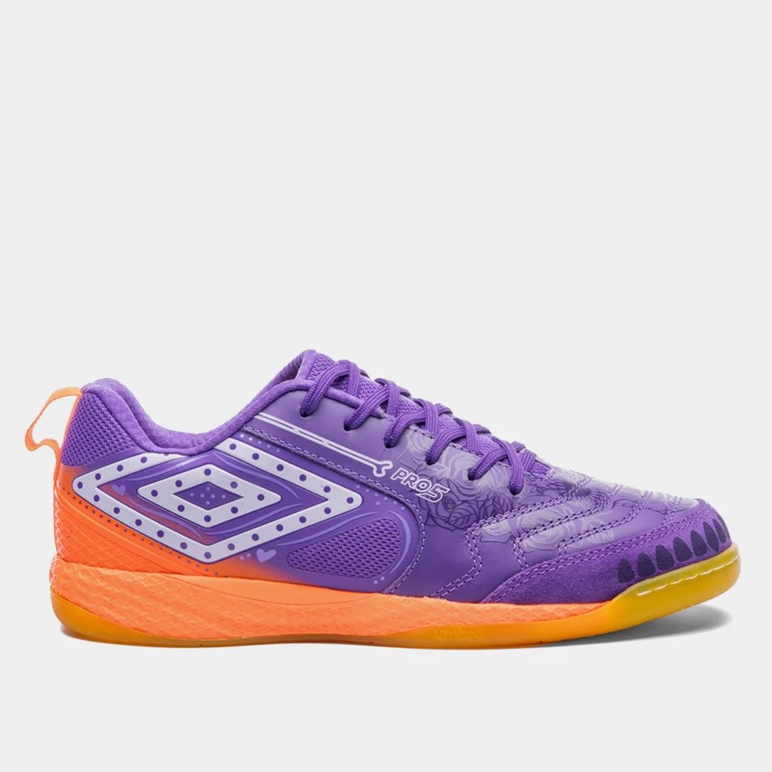 CHUTEIRA UMBRO PRO 5 DIA DE LOS MUERTOS ROXO LARANJA UNISSEX