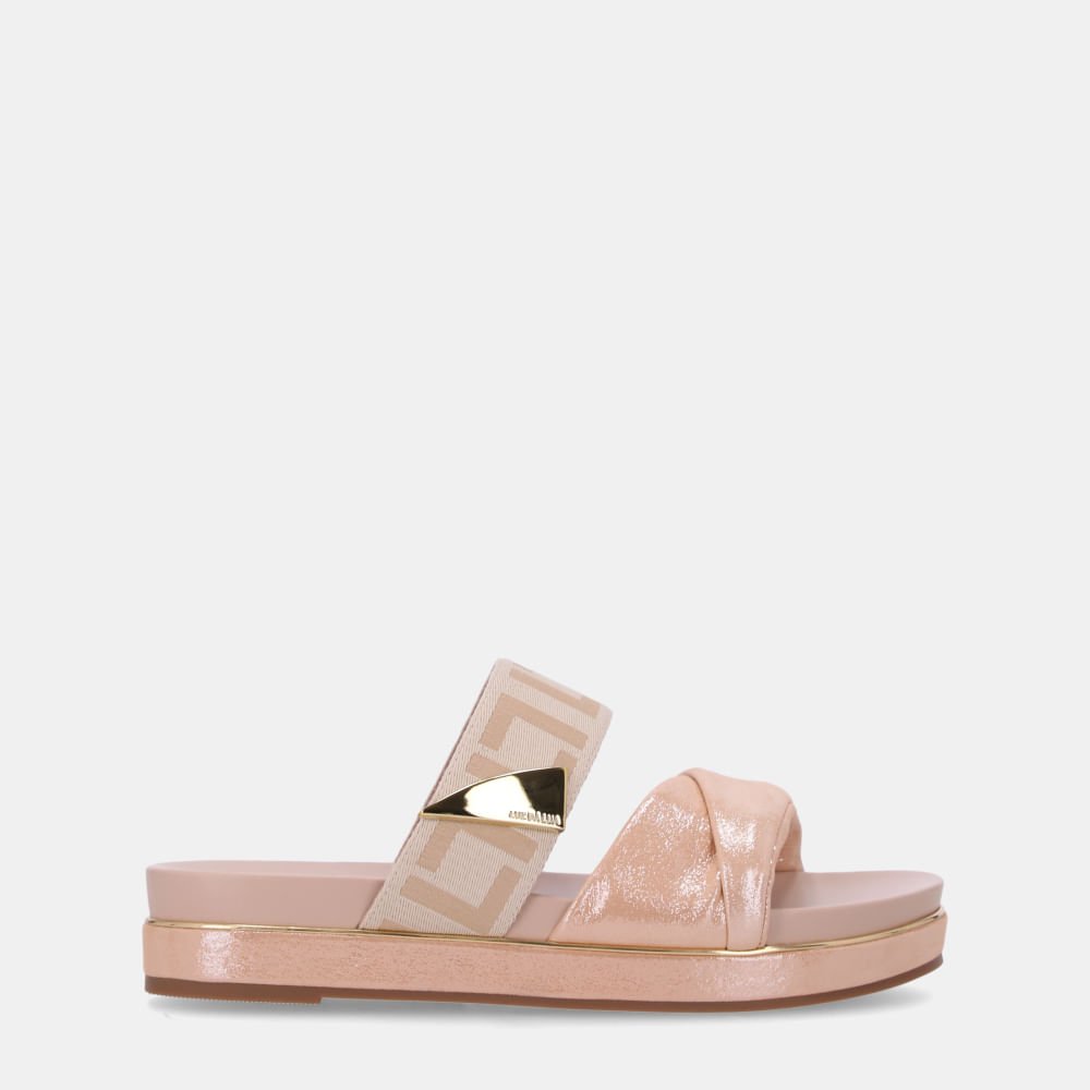 Sandália Flatform Puntini Bege Com Gorgurão Frappe - 58890300 Bege 1