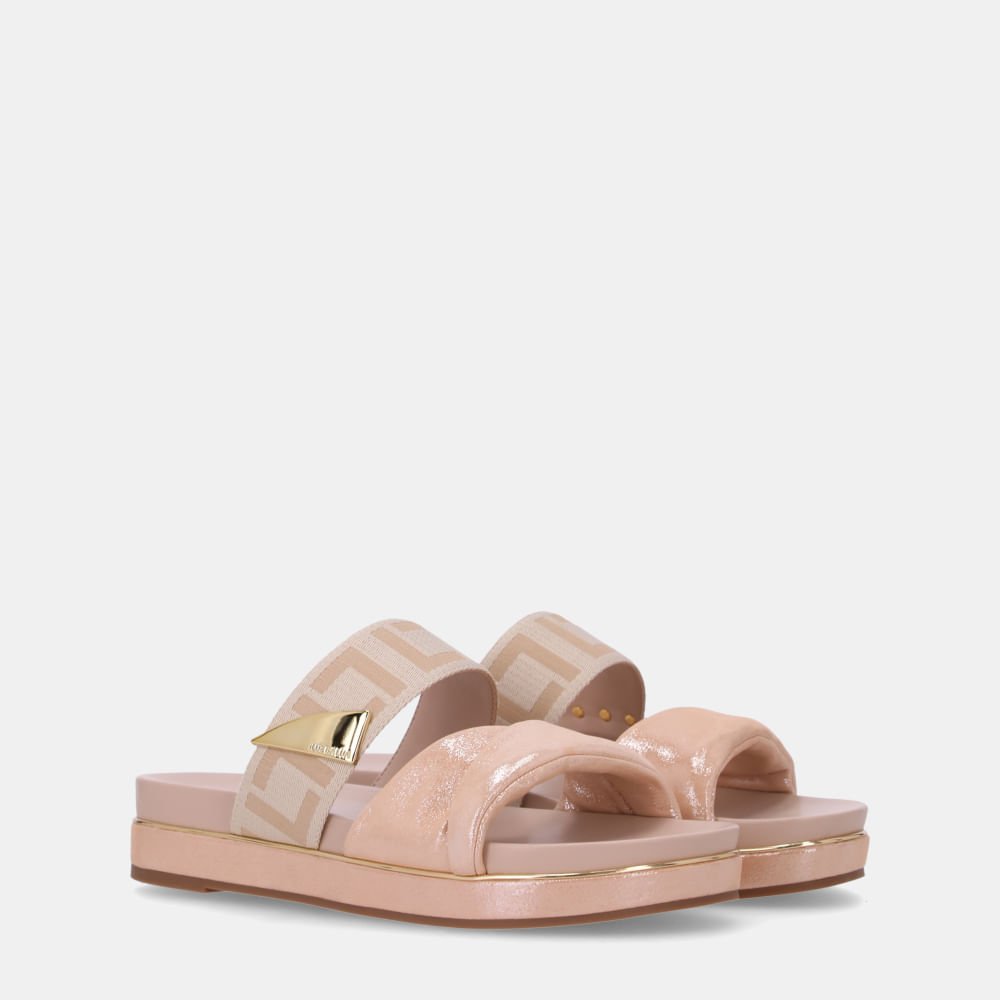 Sandália Flatform Puntini Bege Com Gorgurão Frappe - 58890300 Bege 3