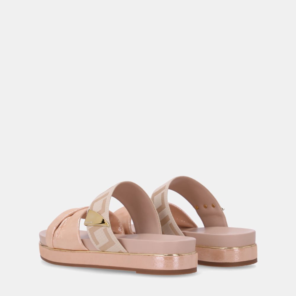 Sandália Flatform Puntini Bege Com Gorgurão Frappe - 58890300 Bege 4