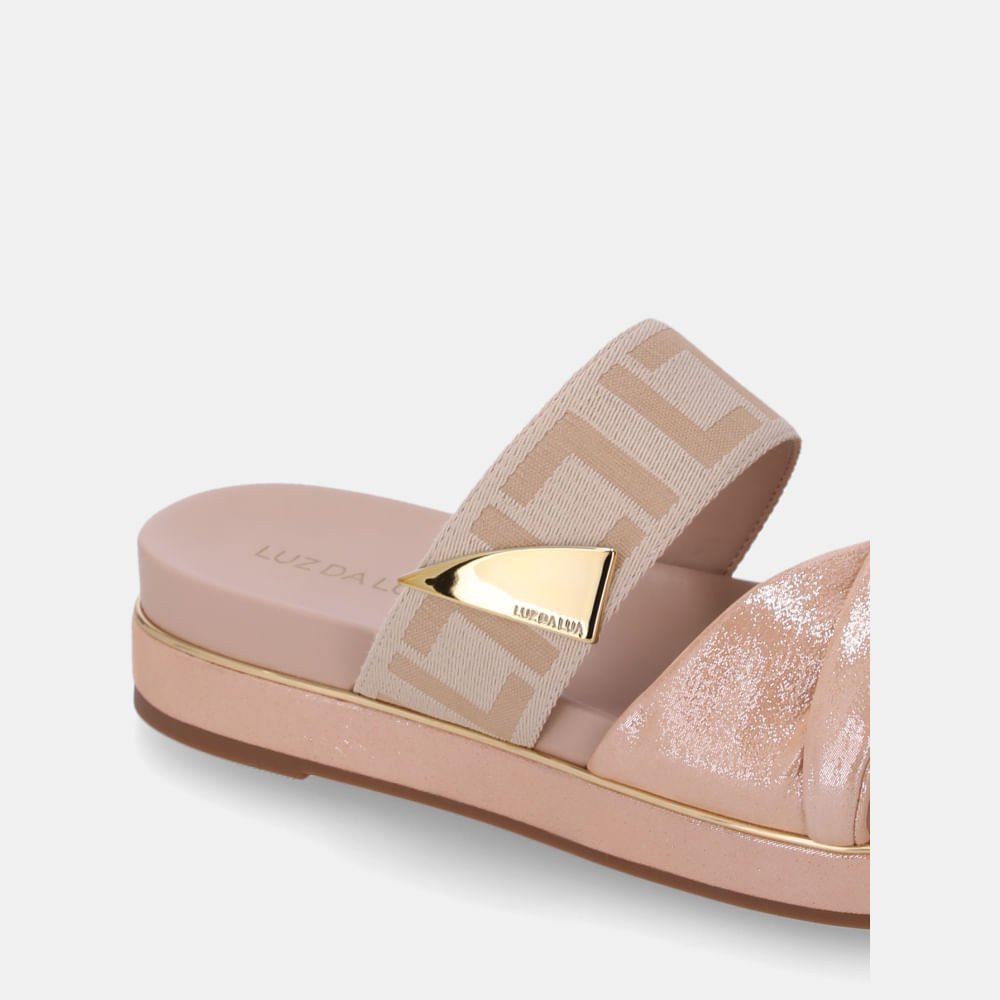Sandália Flatform Puntini Bege Com Gorgurão Frappe - 58890300 Bege 5