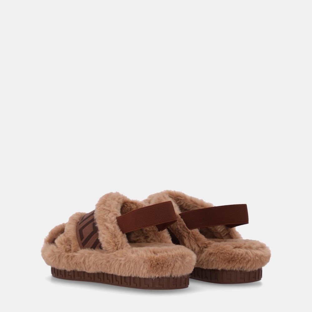 Sandália Flatform Gorgorão Trufa-trufa/pelo Bege- 60410001 Trufa 4
