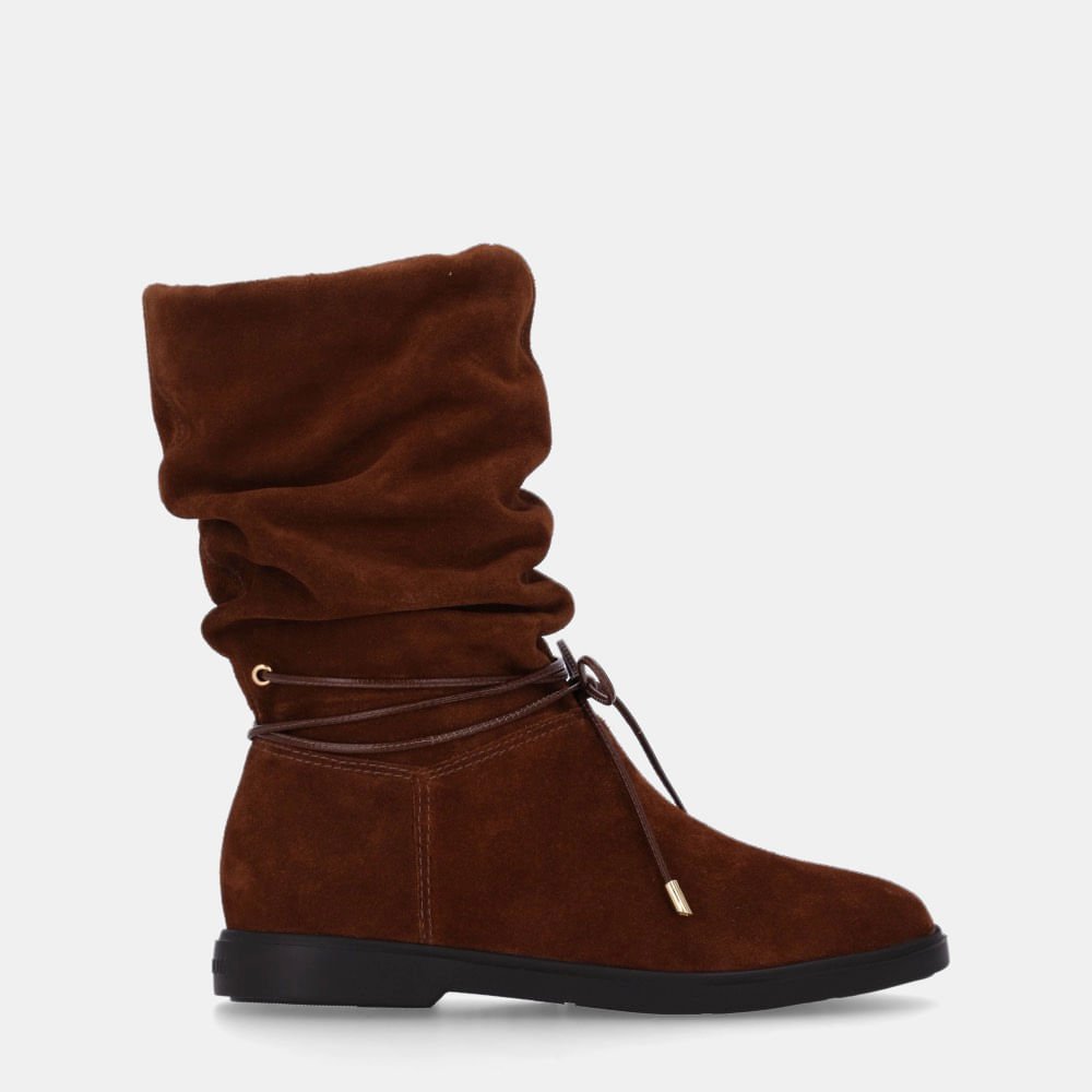 Bota Cano Médio Camurça Trufa - 80920006