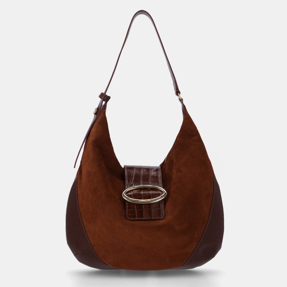 Bolsa Hobo Grande Camurça Trufa - 2000813