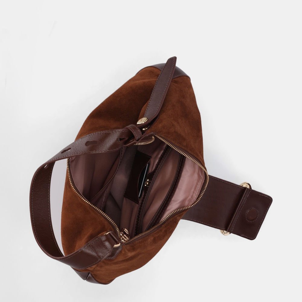 Bolsa Hobo Grande Camurça Trufa - 2000813 Trufa 5