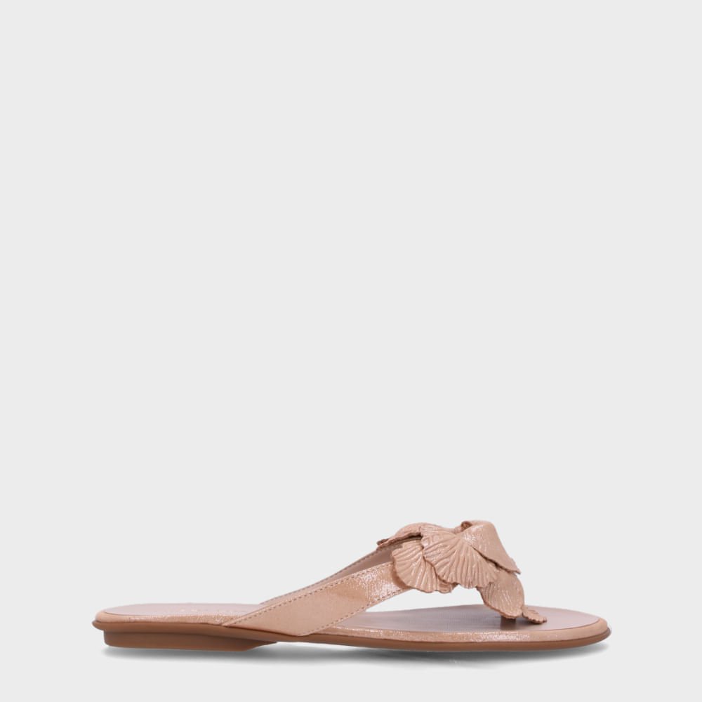 Chinelo Couro Puntini Bege - 52210290