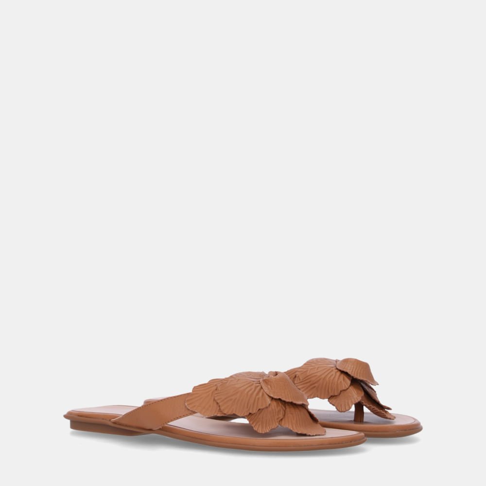 Chinelo Couro Saara Amêndoa - 52210290 Amendoa 2