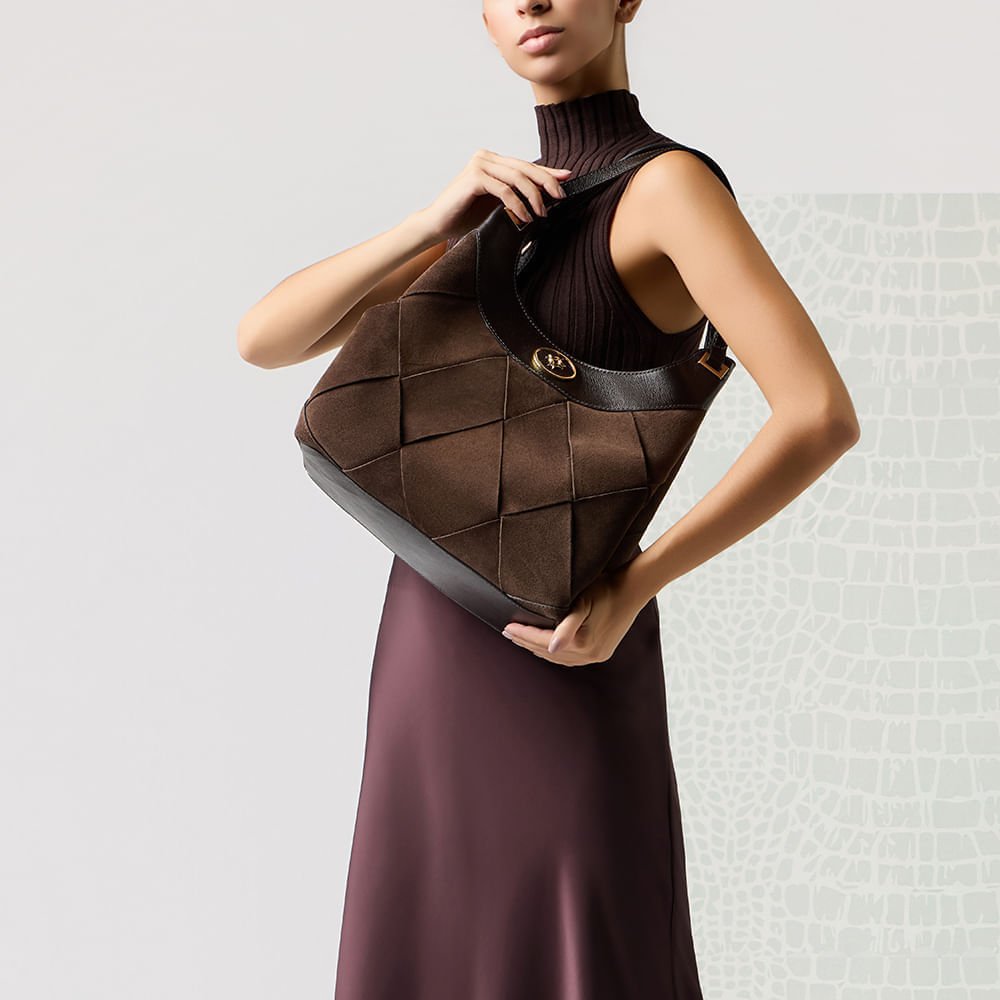 Bolsa Hobo Grande Camurça Cacau - 2000846 Cacau 2