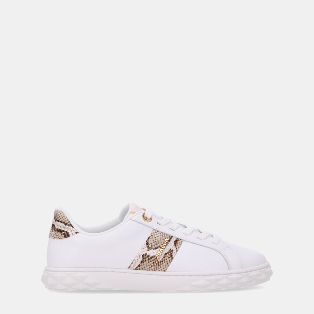 Tênis Saara Bianco Com Snake Panna  - 80900006