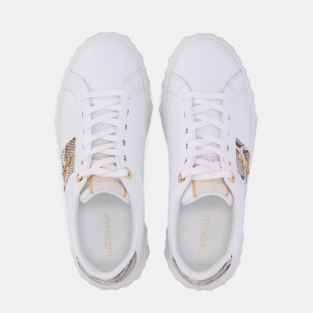 Tênis Saara Bianco Com Snake Panna - 80900006 Panna 5