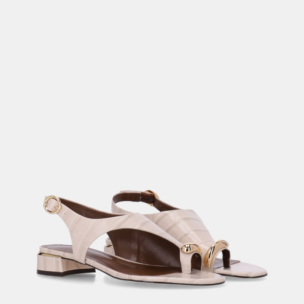 Sandália Rasteira Croco Panna - 80910004 Panna 2