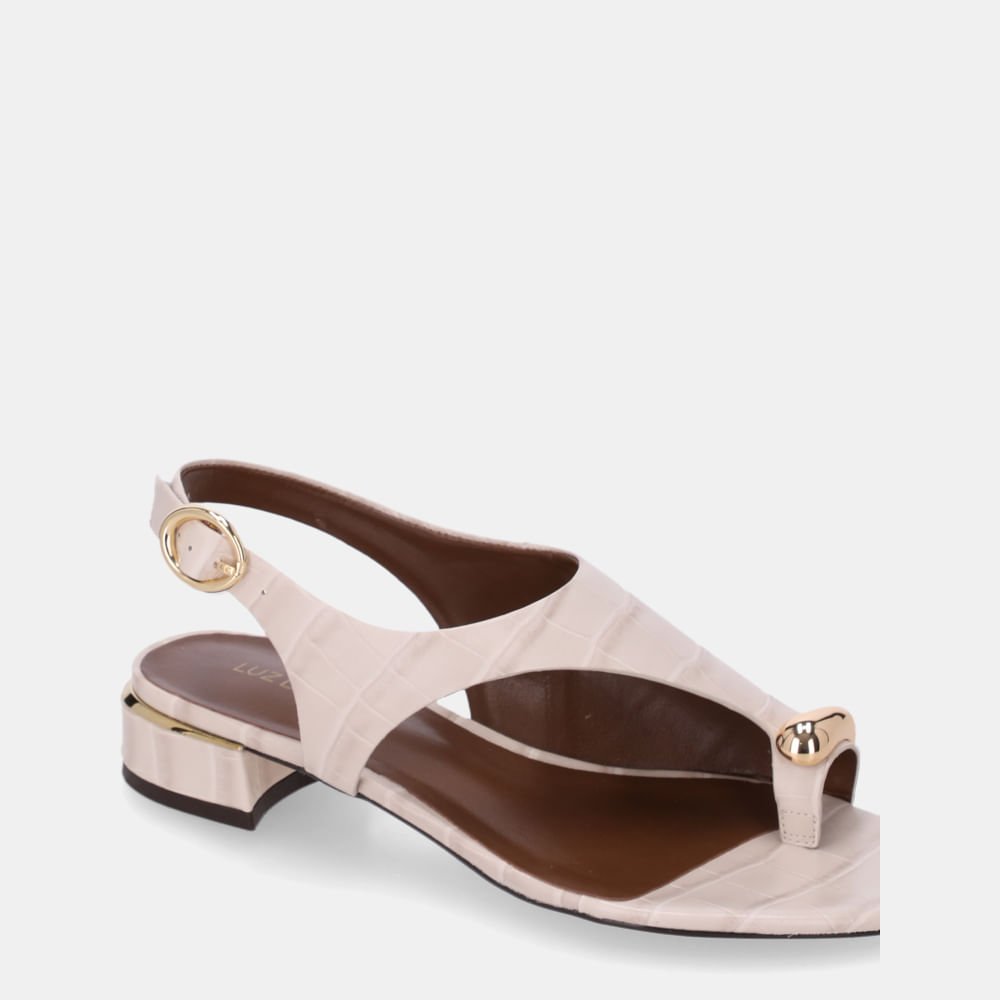 Sandália Rasteira Croco Panna - 80910004 Panna 4
