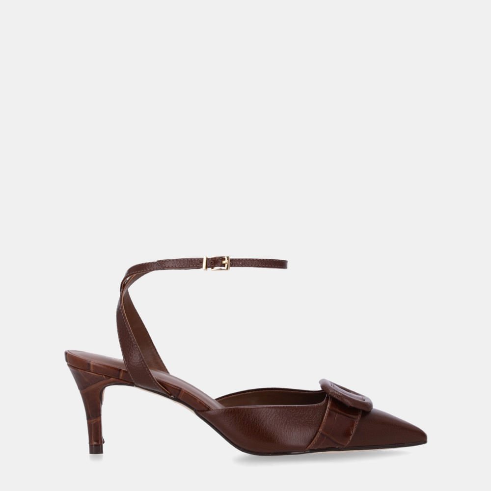 Slingback Croco Trufa Com Atacama Trufa - 80830011