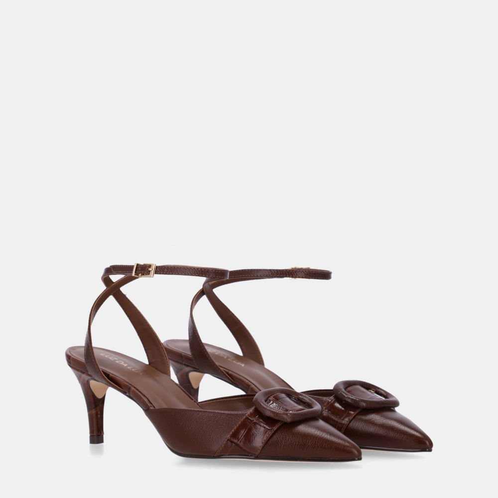 Slingback Croco Trufa Com Atacama Trufa - 80830011 Trufa 3