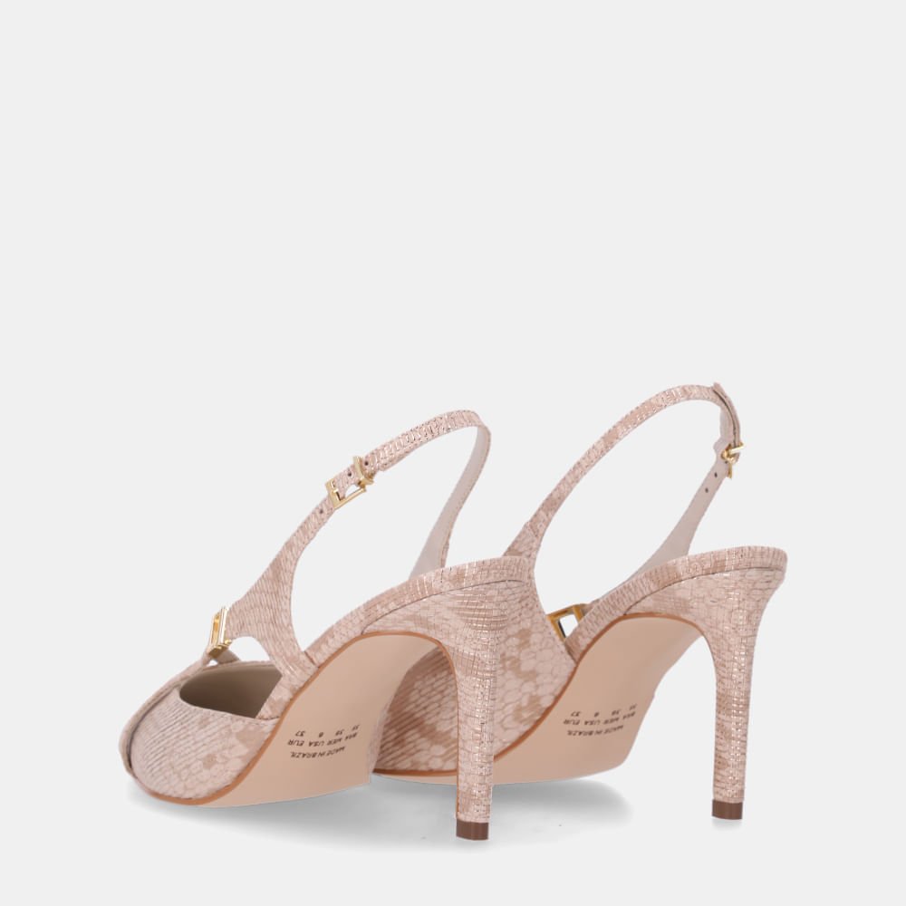 Slingback Snake Ouro - 80480032 Ouro/Bege 3