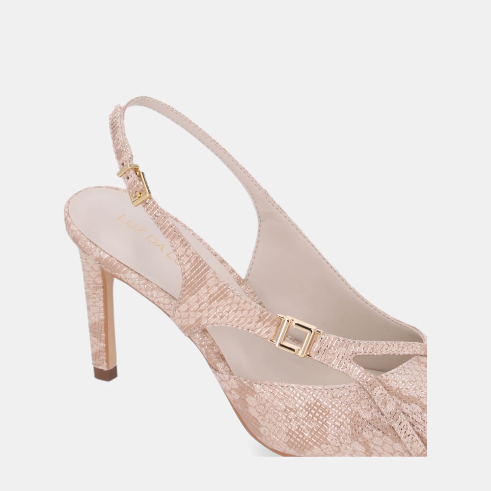Slingback Snake Ouro - 80480032 Ouro/Bege 4