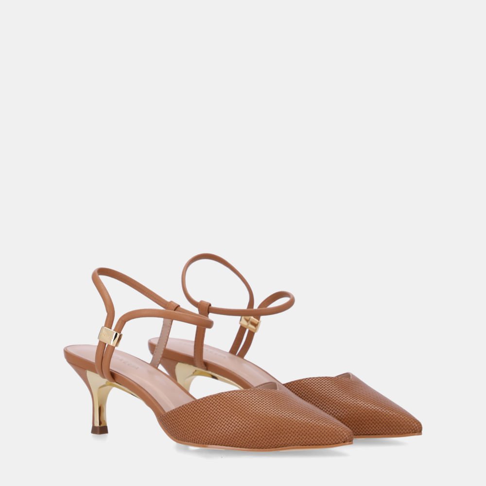 Slingback Tramado Amêndoa - 58060001 Amêndoa 2
