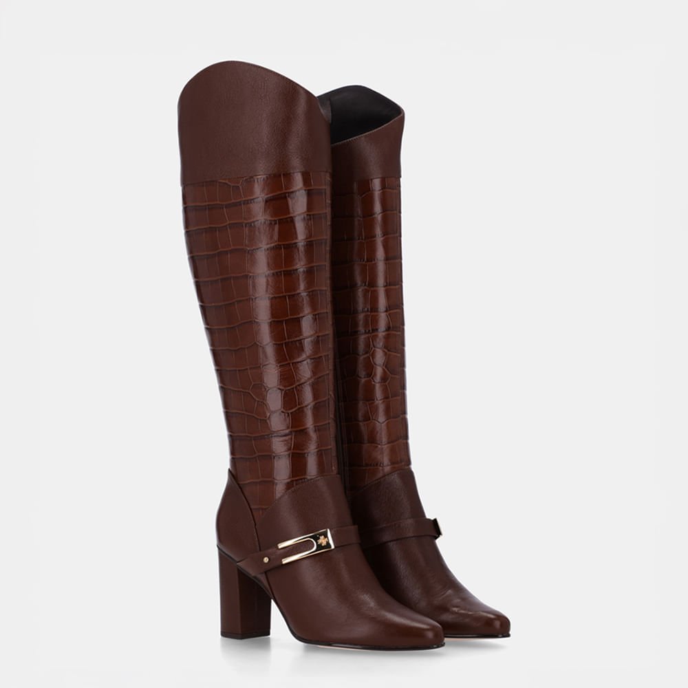 Bota Cano Longo Croco Trufa - 56510032 Trufa 3