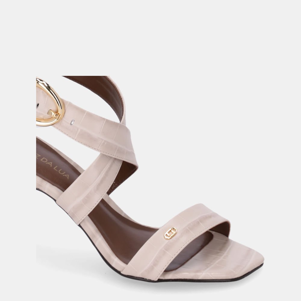 Sandália De Salto Croco Panna - 80110039 Panna 5