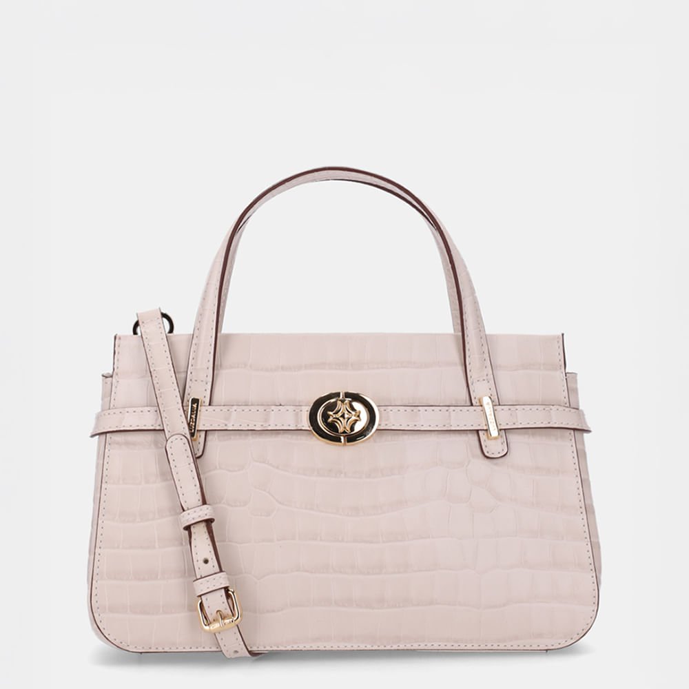 Bolsa Tote Média Croco Panna - 2000848
