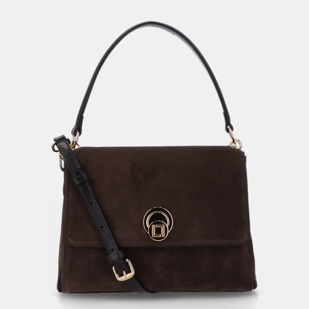 Bolsa Satchel Pequena Camurça Cacau- 2000876