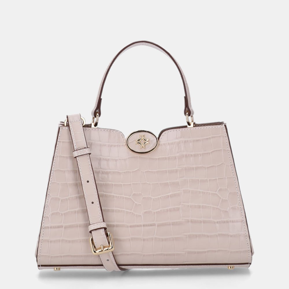 Bolsa Diana Tote Média Croco Panna - 2000575