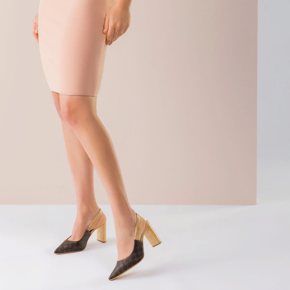 Slingback Monograma Mocca Com Atacama Butter - 80230050 Mocca 2