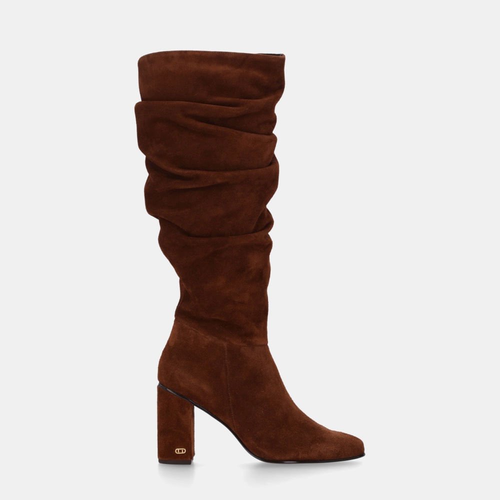 Bota Cano Longo Camurça Trufa - 56510029