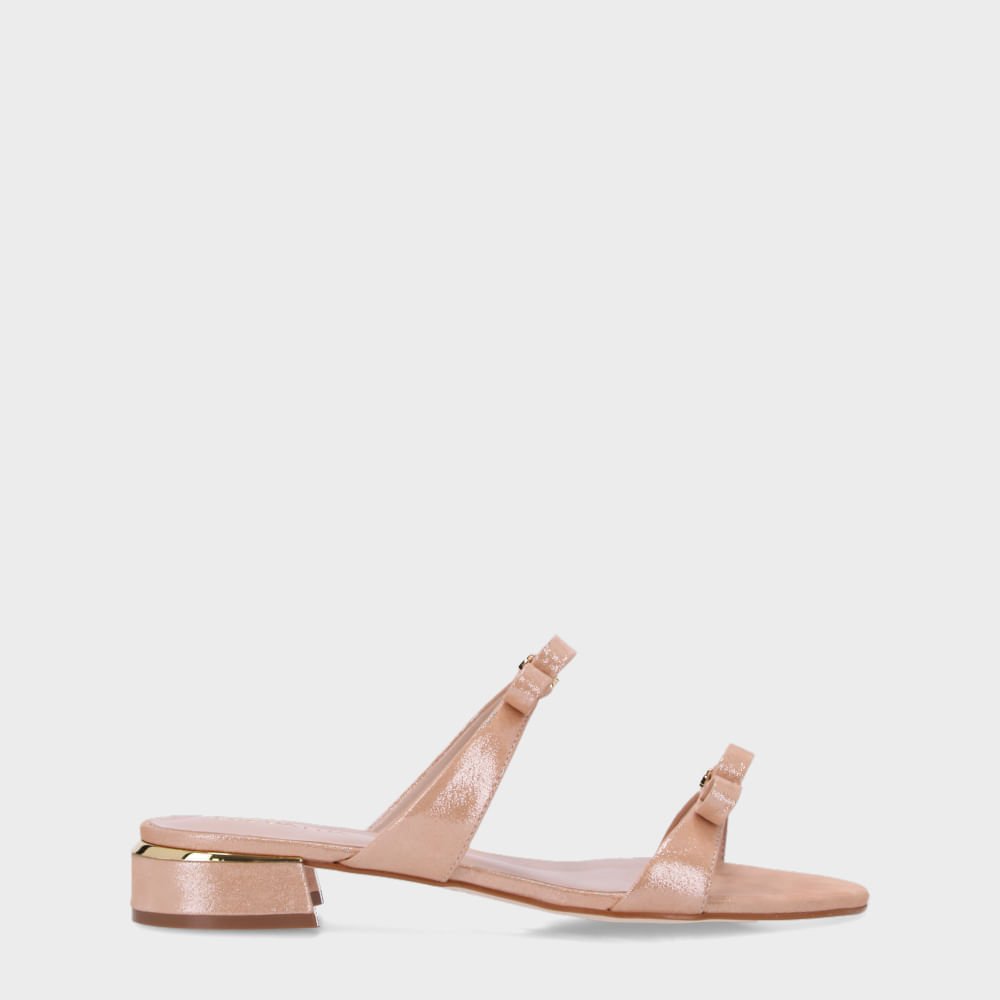 Chinelo Couro Puntini Bege - 80910002