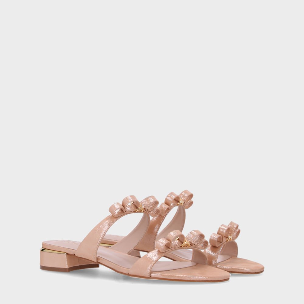 Chinelo Couro Puntini Bege - 80910002 Bege 3