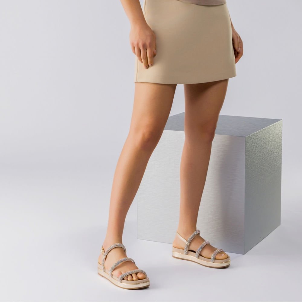 Sandália Flatform Laminati Ouro - 58890007 Ouro 2