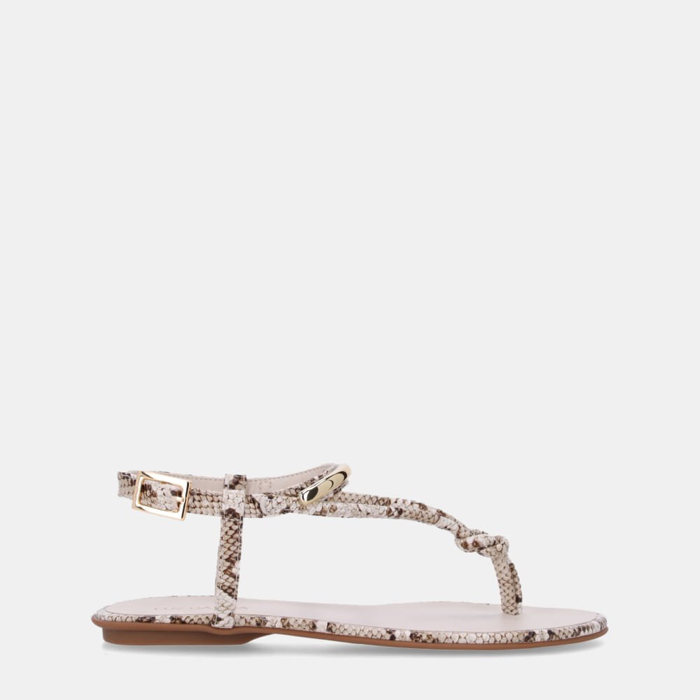 Sandália Rasteira Sun Snake Panna - 52217800