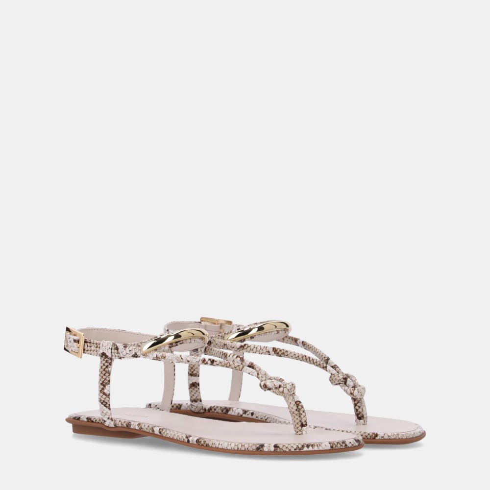 Sandália Rasteira Sun Snake Panna - 52217800 Panna 2