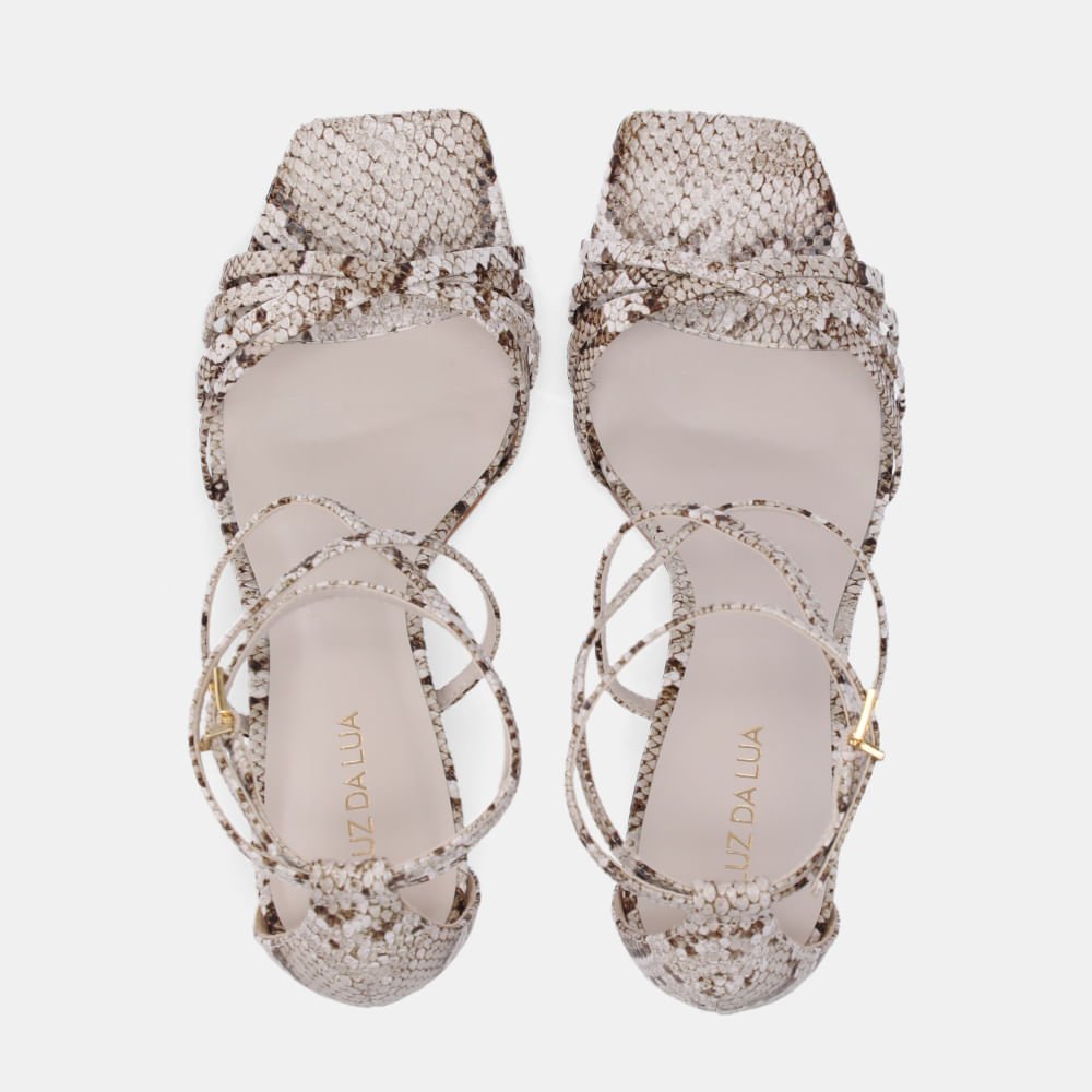 Sandália De Salto Snake Panna - 80790009 Panna 5