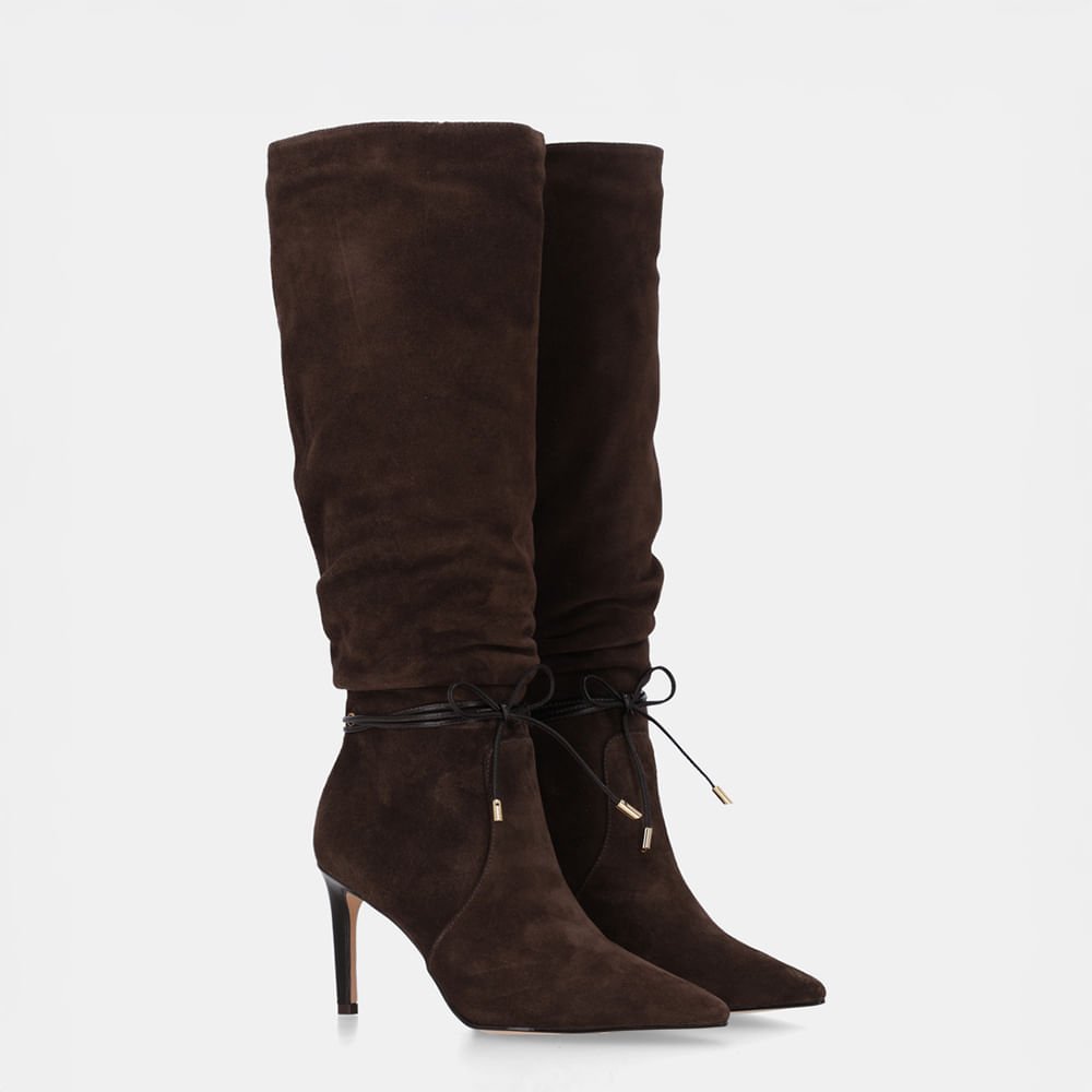 Bota Cano Longo Camurça Cacau - 80480038 Cacau 3