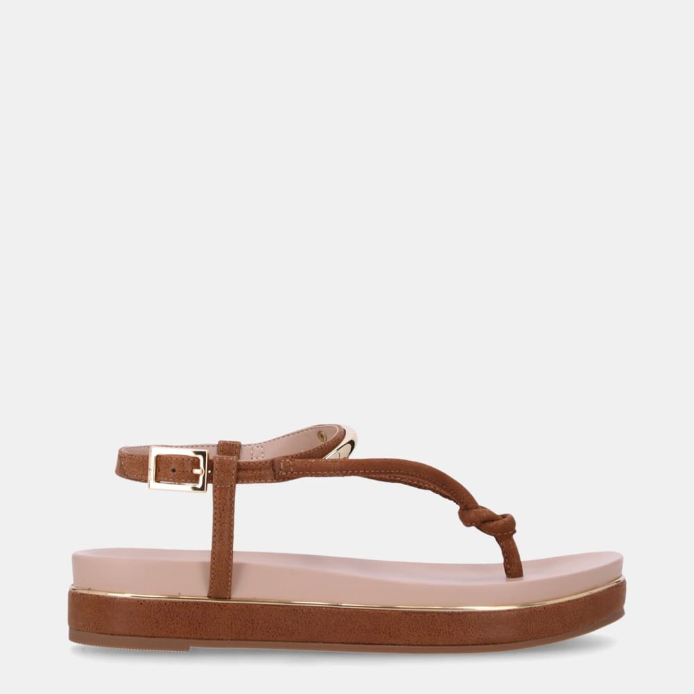 Sandália Flatform Arenito Canela - 58890400