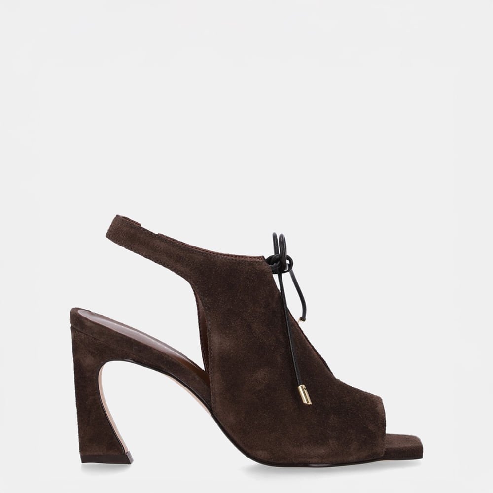 Sandália Salto Camurça Cacau - 81110001